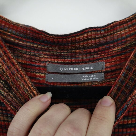 Anthropologie Tami Knit Tunic Dress Women L Multi Boho Earthy Artsy Casual Beach - Picture 3 of 16